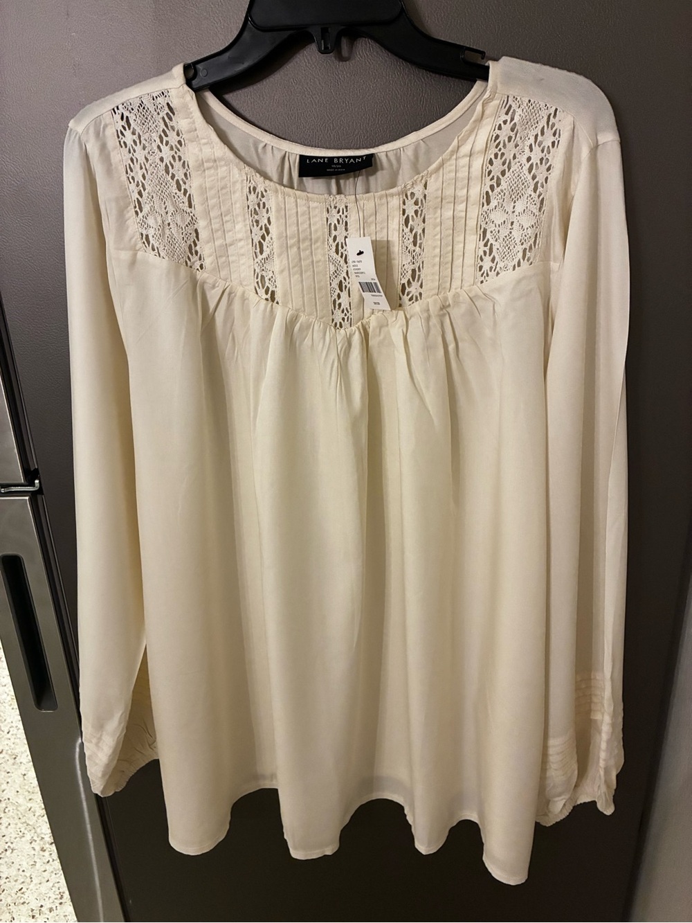 Lane Bryant Boho Flowy Ivory Tunic Top 18/20 Lace Peasant Romantic Feminine NWT